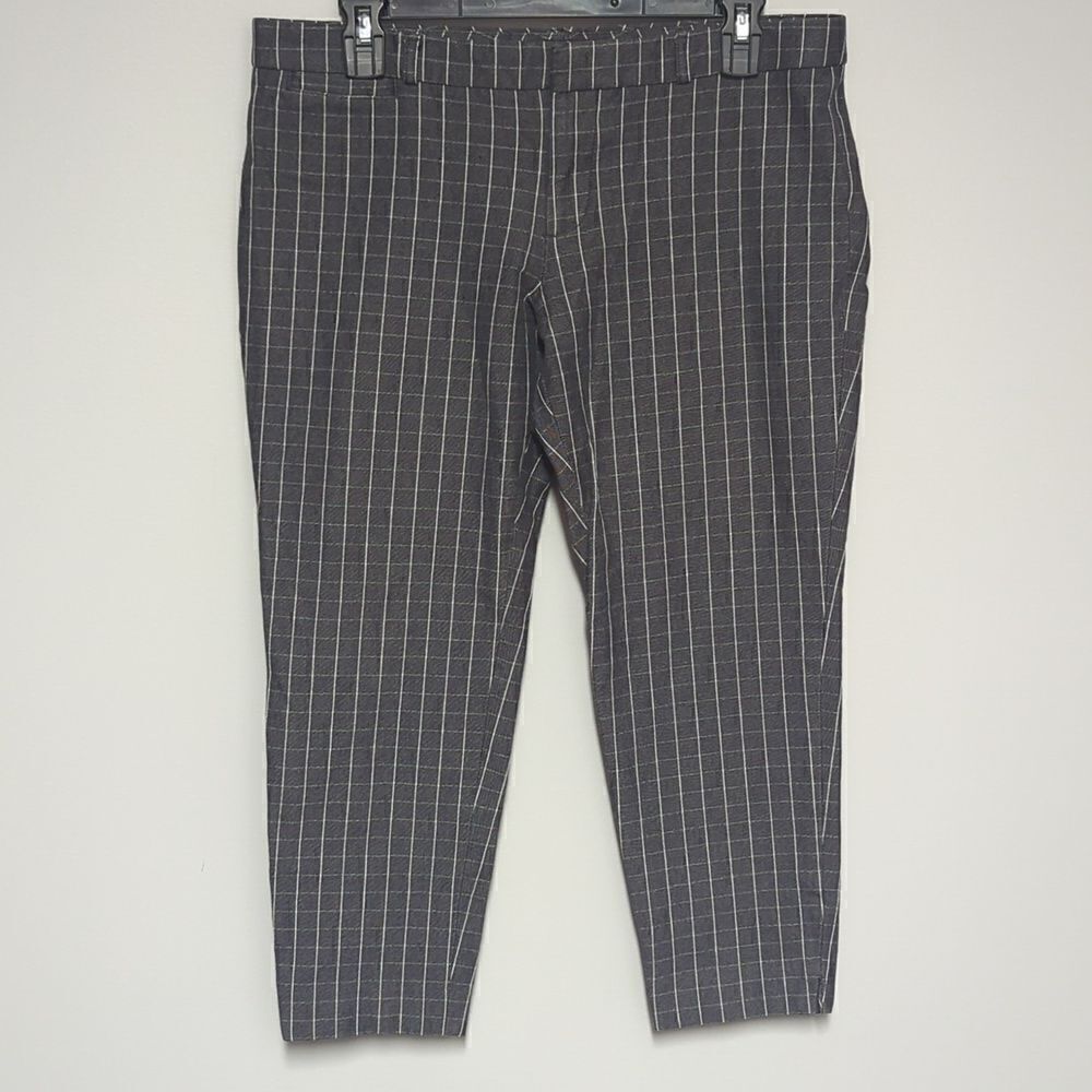 Banana Republic Gray Plaid Cropped Pants